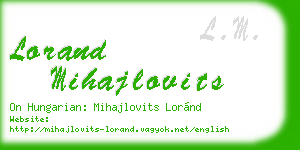 lorand mihajlovits business card